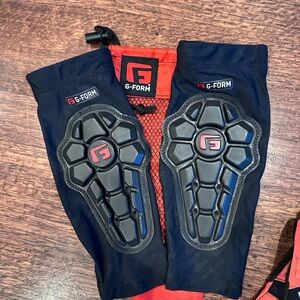 G-Form Protective Knee/Shin Pads - Black with Red Logo
